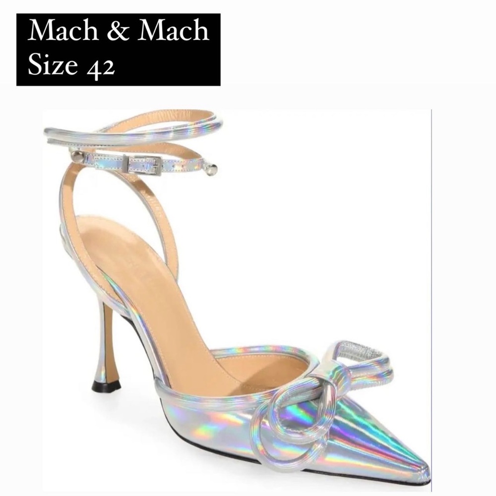 Brand new iridescent silver Mach & Mach pumps -  size 42 (runs small)
